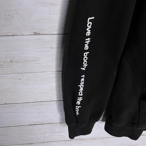 Love The Booty Respect The Booty Hoodie Black - Picture 4 of 6